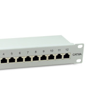Equip 10 colių prietaisų skydelis 12xRJ45 Cat6a FTP 1U 500MHz RAL7035 Equip 10 colių prietaisų skydelis 12xRJ45 Cat6a FTP 1U 500MHz RAL7035