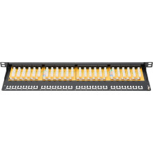 DIGITUS 0,5HE 24-portu Cat6 neekranēts patchpanelis Black
