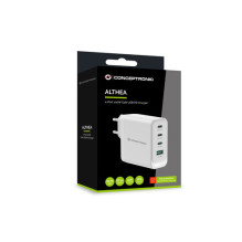 CONCEPTRONIC 4 prievadų GaN įkroviklis 3xUSB-C / 1xA100WPD3.0 / PPS White CONCEPTRONIC 4 prievadų GaN įkroviklis 3xUSB-C / 1xA100WPD3.0 / PPS White