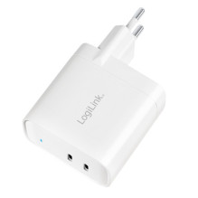Logilink elektros lizdo adapteris, 2x USB-C, GaN, 40W Logilink elektros lizdo adapteris, 2x USB-C, GaN, 40W