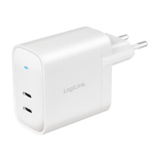 Logilink Power outlet adapter, 2x USB-C, GaN, 40W Logilink Power outlet adapter, 2x USB-C, GaN, 40W