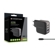 CONCEPTRONIC lādētājs 3 porti GaN 2xUSB-C / 1xA 67WPD3.0 / PPS Black