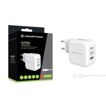 CONCEPTRONIC charger 3 ports GaN 2xUSB-C / 1xA 67WPD3.0 / PPS ws
