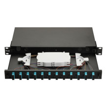 Equip Equip fiber optic splice box 12-Port SC-Duplex OM3 1U complete Black Equip Equip fiber optic splice box 12-Port SC-Duplex OM3 1U complete Black