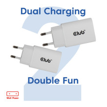 Club3D Lifestyle USB-C charger 30W, 2 pcs White retail