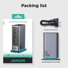 Joyroom Multiport Charger GaN Fast Charger C+C+C+C+U+U, 65W, PD 3.0, QC 4.0, PPS, Gray (JR-TCM02) Joyroom Multiport Charger GaN Fast Charger C+C+C+C+U+U, 65W, PD 3.0, QC 4.0, PPS, Gray (JR-TCM02)