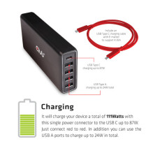 Charger Club 3D CAC-1903EU 4x USB-A 1x USB-C 4.8 A (CAC-1903EU)