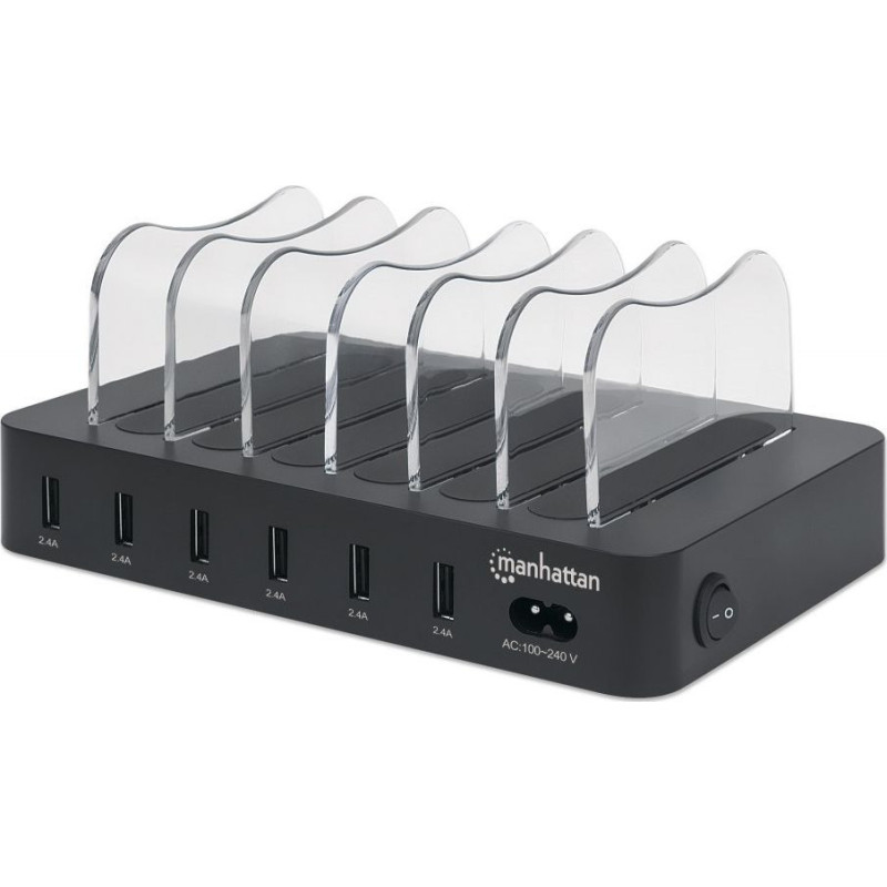 Įkroviklis Manhattan 6x USB-A 2.4 A (102254)