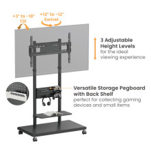 Equip grīdas statīvs 50"-90" / 1TFT 60kg mobilais + plaukts Black Equip grīdas statīvs 50"-90" / 1TFT 60kg mobilais + plaukts Black