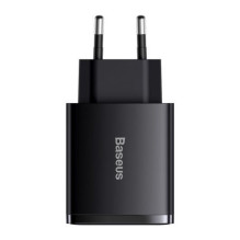 Baseus Travel Charger Compact Quick Charger U+U+C PD3.0, QC 3.0 30W EU Black (CCXJ-E01) Baseus Travel Charger Compact Quick Charger U+U+C PD3.0, QC 3.0 30W EU Black (CCXJ-E01)