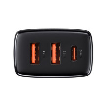 Baseus Kelioninis kompaktiškas greitasis įkroviklis U+U+C PD3.0, QC 3.0 30W EU Black (CCXJ-E01)