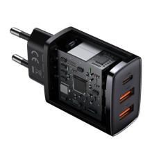 Baseus Kelioninis kompaktiškas greitasis įkroviklis U+U+C PD3.0, QC 3.0 30W EU Black (CCXJ-E01)