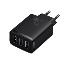 Baseus Travel Charger Compact wall Charger U+U+U, 17W EU black (CCXJ020101) Baseus Travel Charger Compact wall Charger U+U+U, 17W EU black (CCXJ020101)