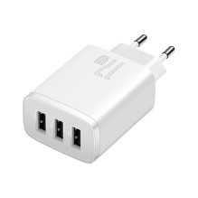 Baseus Travel Charger Compact wall Charger U+U+U, 17W EU White (CCXJ020102) Baseus Travel Charger Compact wall Charger U+U+U, 17W EU White (CCXJ020102)