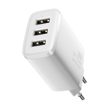 Baseus Travel Charger Compact wall Charger U+U+U, 17W EU White (CCXJ020102) Baseus Travel Charger Compact wall Charger U+U+U, 17W EU White (CCXJ020102)