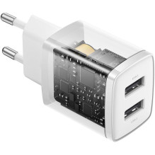 Baseus Travel Charger Compact wall Charger U+U, 10.5W EU White (CCXJ010202) Baseus Travel Charger Compact wall Charger U+U, 10.5W EU White (CCXJ010202)