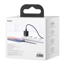 Baseus kelioninis įkroviklis rinkinys Super Si 1C PD greitas įkroviklis 20W EU Black (CCSUP-B01) Baseus kelioninis įkroviklis rinkinys Super Si 1C PD greitas įkroviklis 20W EU Black (CCSUP-B01)