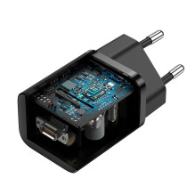 Baseus kelioninis įkroviklis Super Si 1C greitasis įkroviklis 25W EU Black (CCSP020101) Baseus kelioninis įkroviklis Super Si 1C greitasis įkroviklis 25W EU Black (CCSP020101)
