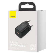 Baseus kelioninis įkroviklis Super Si 1C greitasis įkroviklis 25W EU Black (CCSP020101) Baseus kelioninis įkroviklis Super Si 1C greitasis įkroviklis 25W EU Black (CCSP020101)