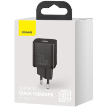 Baseus Travel Charger Super Si 1C Quick Charger PD 30W EU Black (CCSUP-J01) Baseus Travel Charger Super Si 1C Quick Charger PD 30W EU Black (CCSUP-J01)
