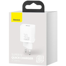 Baseus kelioninis įkroviklis Super Si 1C greitasis įkroviklis PD 30W EU White (CCSUP-J02) Baseus kelioninis įkroviklis Super Si 1C greitasis įkroviklis PD 30W EU White (CCSUP-J02)