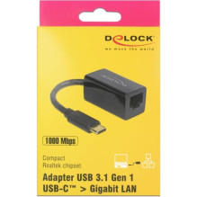 DELOCK Adapter SuperSpeed USB-C St Gigabit LAN computer Black