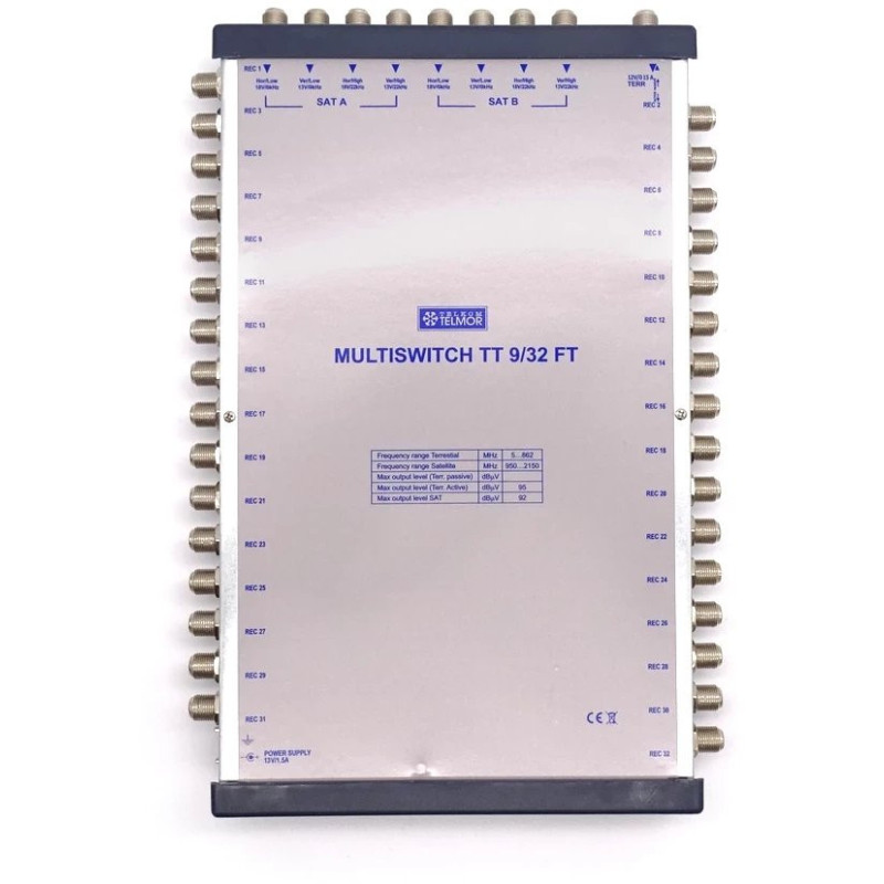 MULTISWITCH Telmor TT 9 / 32 FT CLASSIC END WITH POWER SUPPLY