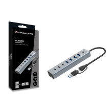 CONCEPTRONIC 7-portu USB-A3.0 / -C šakotuvas su adapteriu - 4x A3.0 + be maitinimo adapteris, pilkas CONCEPTRONIC 7-portu USB-A3.0 / -C šakotuvas su adapteriu - 4x A3.0 + be maitinimo adapteris, pilkas