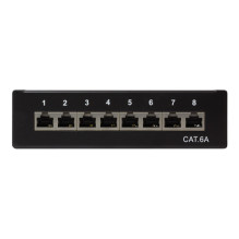 Logilink Cat.6A 8 prievadų stalo / sienos plokštė, Black