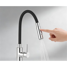 Ferro kitchen mixer, black / chrome, sensor