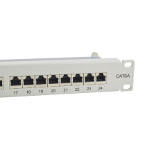 Equip Equip 24x RJ45 Cat6A 19" FTP 1HE ISO / IEC paneļu panelis hellgrau Equip Equip 24x RJ45 Cat6A 19" FTP 1HE ISO / IEC paneļu panelis hellgrau