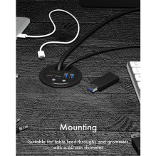 USB centrmezgls Icy Box 2x USB-C + 2x USB-A 3.0 (IB-HUB1403B) USB centrmezgls Icy Box 2x USB-C + 2x USB-A 3.0 (IB-HUB1403B)