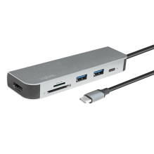 Logilink USB-C centrmezgls, HDMI, PD, karšu lasītājs, USB 3.2 GEN 1x1 Logilink USB-C centrmezgls, HDMI, PD, karšu lasītājs, USB 3.2 GEN 1x1