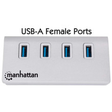 MANHATTAN USB hub 4 ports 4xUSB3.0 Alu Strom: USB MANHATTAN USB hub 4 ports 4xUSB3.0 Alu Strom: USB