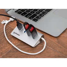 MANHATTAN USB hub 4 ports 4xUSB3.0 Alu Strom: USB MANHATTAN USB hub 4 ports 4xUSB3.0 Alu Strom: USB