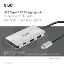 USB šakotuvas Club 3D 1x USB-C + 2x USB-A 3.1 Gen1 (CSV-1543) USB šakotuvas Club 3D 1x USB-C + 2x USB-A 3.1 Gen1 (CSV-1543)