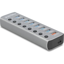 USB centrmezgls Delock 1x USB-C + 8x USB-A 3.2 Gen1 (63264)