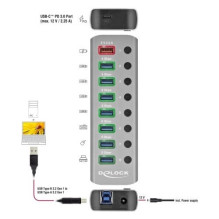 USB šakotuvas Delock 1x USB-C + 8x USB-A 3.2 Gen1 (63264) USB šakotuvas Delock 1x USB-C + 8x USB-A 3.2 Gen1 (63264)