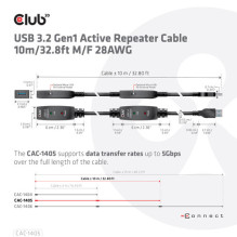 USB cable Club 3D USB-A - USB-A 10 m Black (500286) USB cable Club 3D USB-A - USB-A 10 m Black (500286)