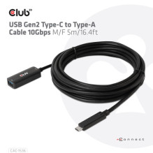 USB cable Club 3D USB-C - USB-A 5 m Black (500708)