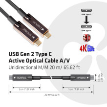 USB kabelis Club 3D USB-C - USB-C 20 m juodas (CAC-1589) USB kabelis Club 3D USB-C - USB-C 20 m juodas (CAC-1589)