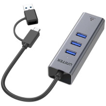 Unitek USB C Hub 4-in-1 Ethernet 3 x USB A 5 Gbps with USB A adapter Unitek USB C Hub 4-in-1 Ethernet 3 x USB A 5 Gbps with USB A adapter