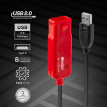 Lindy USB 2.0 Aktivverlängerungskabel Pro, USB-A Stecker USB-A Buchse (Black / red, 8 Meter) Lindy USB 2.0 Aktivverlängerungskabel Pro, USB-A Stecker USB-A Buchse (Black / red, 8 Meter)