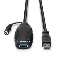 LINDY USB 3.0 aktīvā pagarinājuma kabelis tips A / A M / F 10m LINDY USB 3.0 aktīvā pagarinājuma kabelis tips A / A M / F 10m