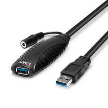 LINDY USB 3.0 aktīvā pagarinājuma kabelis tips A / A M / F 10m LINDY USB 3.0 aktīvā pagarinājuma kabelis tips A / A M / F 10m