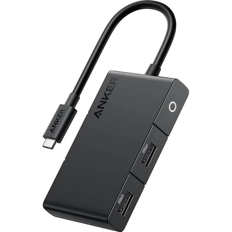 USB ŠAKOTĖLIS Anker Šakotė 332 USB-C 5w1 4K HDMI vieno ekrano juodas