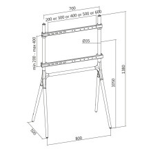 LogiLink grindų stovas BP0078 49'' - 70'' LogiLink grindų stovas BP0078 49'' - 70''