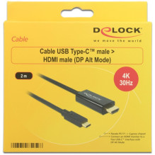 USB kabelis Delock USB-C - HDMI 2 m Black (85259) USB kabelis Delock USB-C - HDMI 2 m Black (85259)