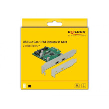 Delock PCIe x1 Card (2x USB Type-CUSB3.2 Gen1) including Low-Profile Slotblech Delock PCIe x1 Card (2x USB Type-CUSB3.2 Gen1) including Low-Profile Slotblech