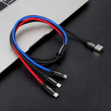 Baseus Cable Three Primary Colors Light / Type-C / Micro Nylon Braid 3.5A 1.2m Black (CAMLT-BSY01) Baseus Cable Three Primary Colors Light / Type-C / Micro Nylon Braid 3.5A 1.2m Black (CAMLT-BSY01)